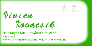 vivien kovacsik business card